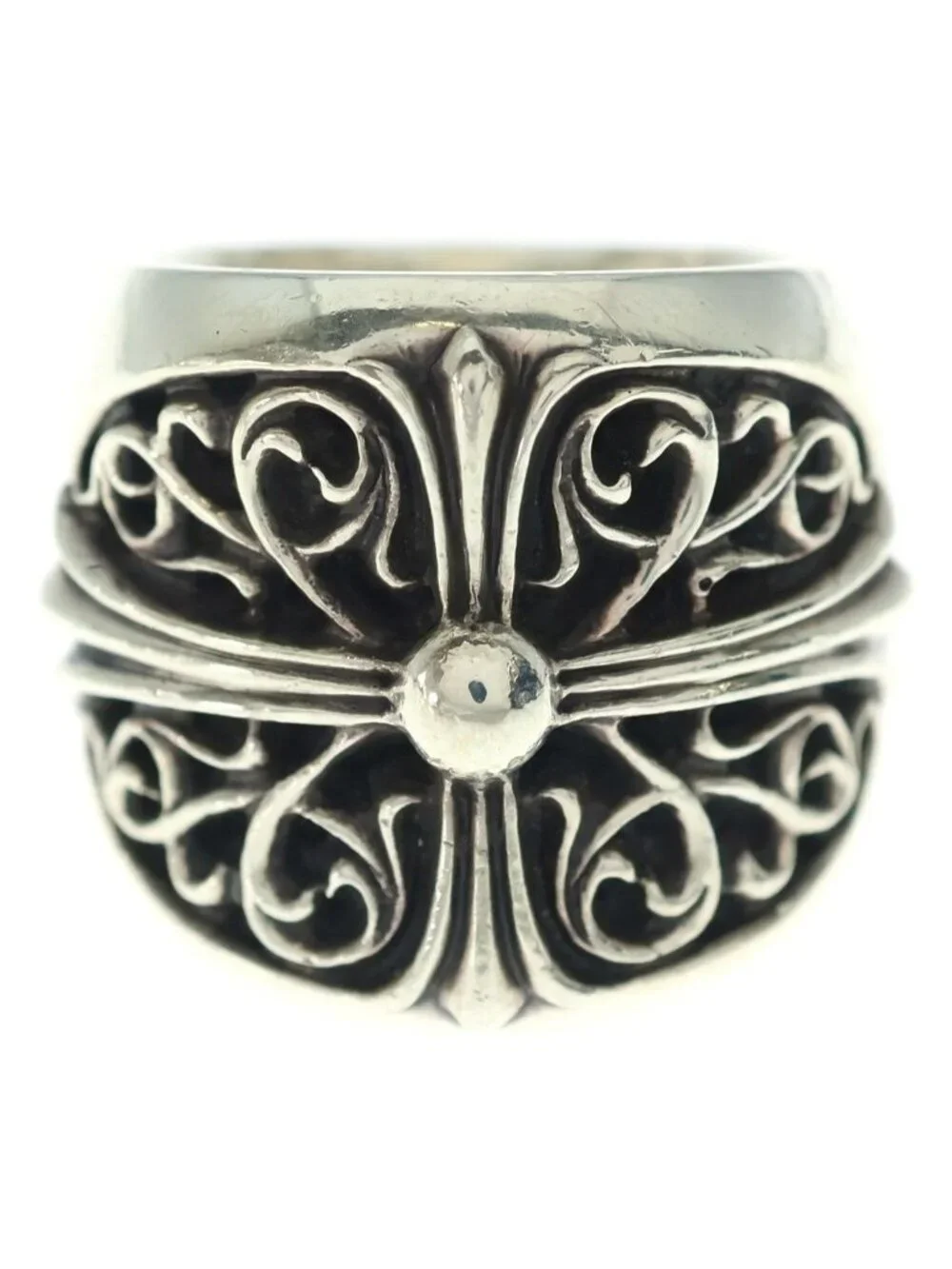 Chrome Hearts Classic Oval Cross Ring Silver